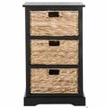 Safavieh Halle Storage Side Table- Distressed Black - 29.5 x 13.4 x 17.3 in. AMH5738A